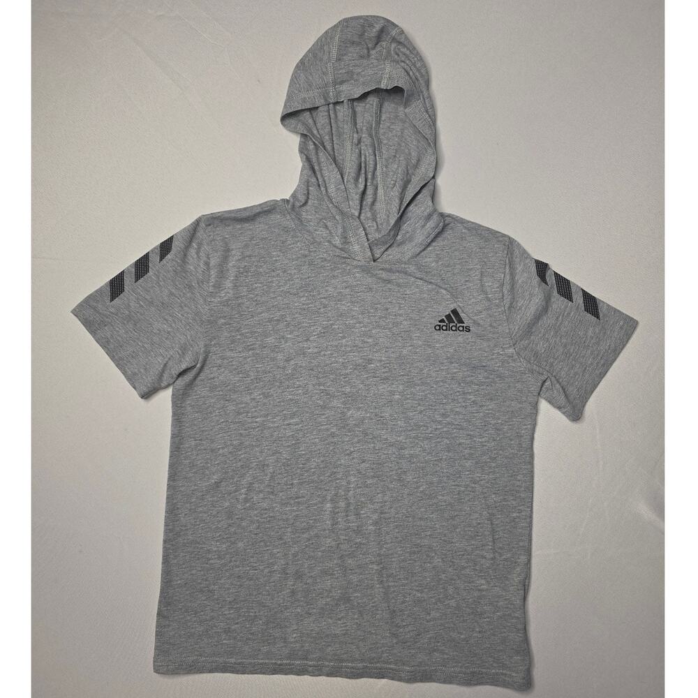 Adidas Boys Short Sleeve Hooded Shirt Size S (8)